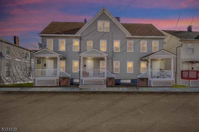 view of front of home featuring covered porch