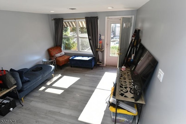 living room featuring hardwood / wood-style floors