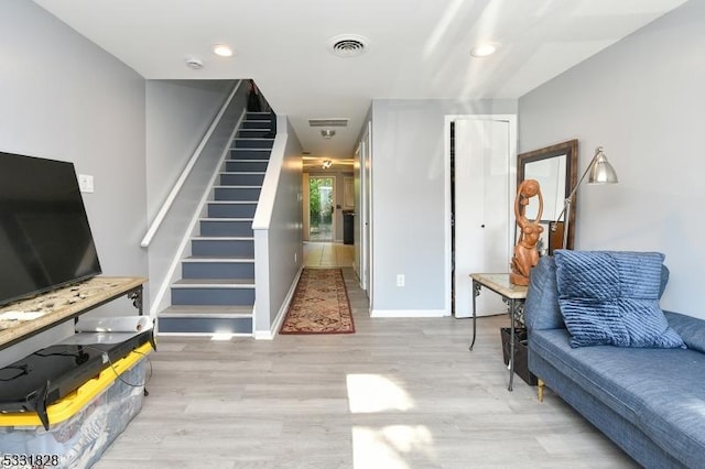 interior space featuring light wood-type flooring