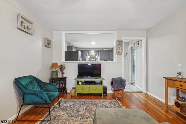 living room with wood-type flooring