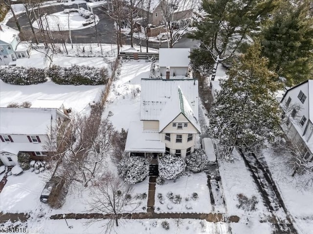 view of snowy aerial view