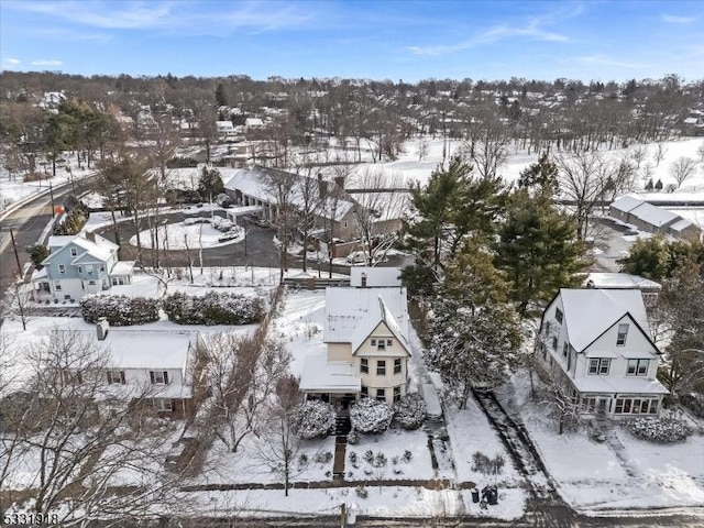 view of snowy aerial view