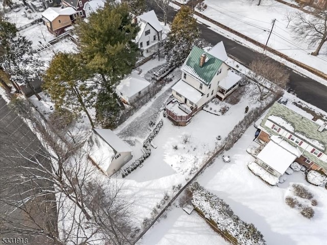 view of snowy aerial view