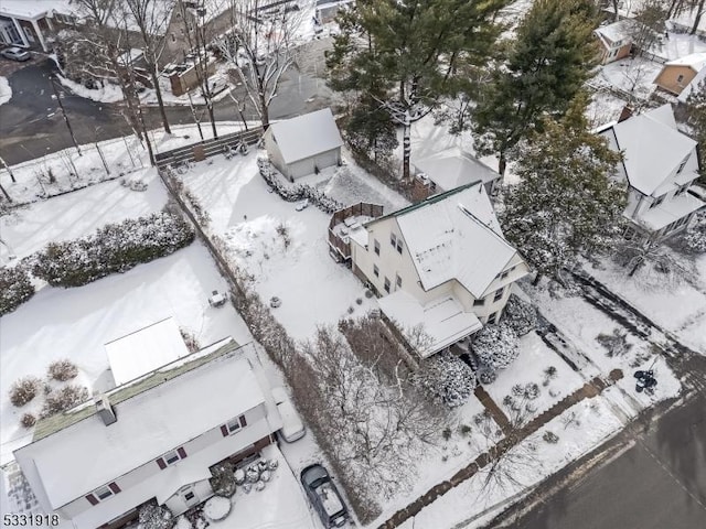 view of snowy aerial view