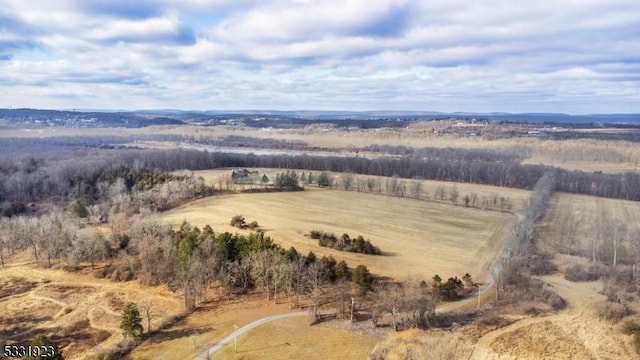 drone / aerial view with a rural view