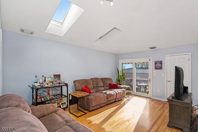 living room featuring light hardwood / wood-style floors