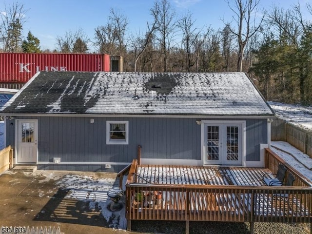 back of property with french doors