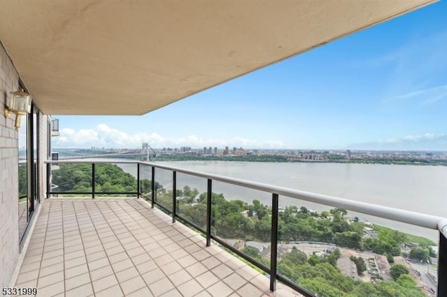 balcony with a water view