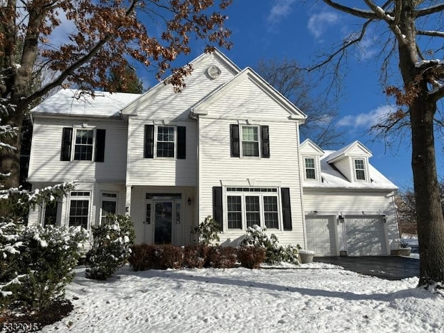 view of front of house with a garage