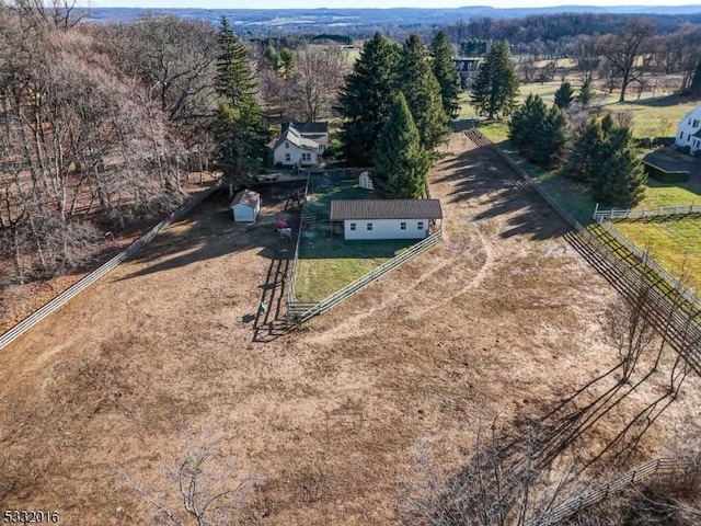 drone / aerial view featuring a rural view