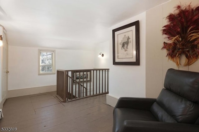 living area featuring hardwood / wood-style flooring