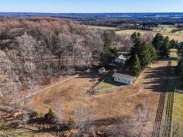 bird's eye view featuring a rural view