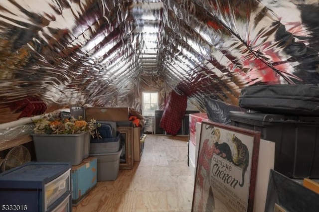 view of unfinished attic