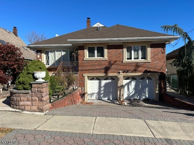 view of front of home with a garage