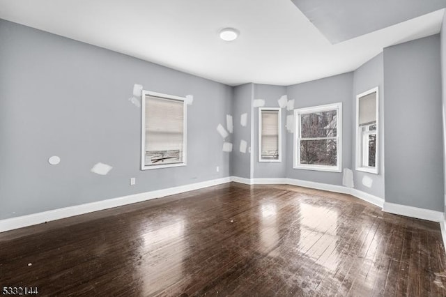 spare room featuring hardwood / wood-style flooring