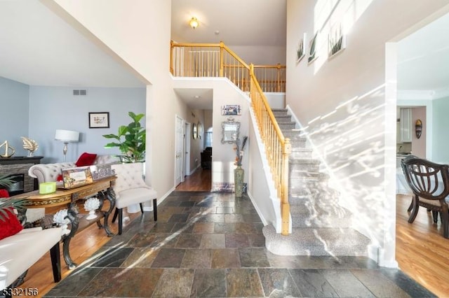 foyer with a high ceiling