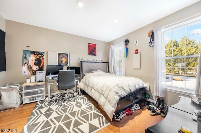 bedroom featuring light hardwood / wood-style flooring