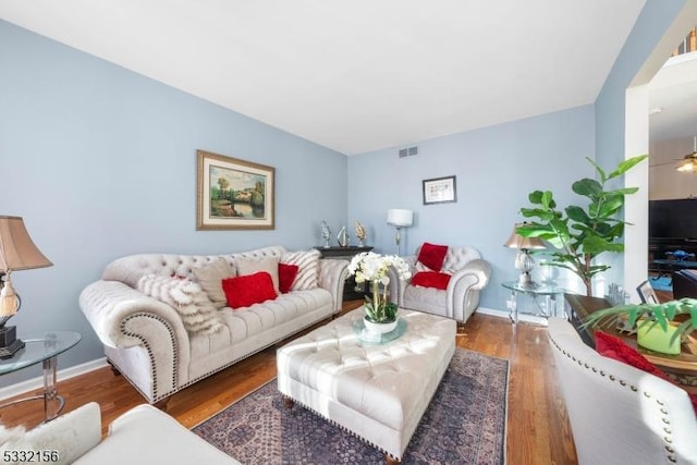 living room featuring hardwood / wood-style floors