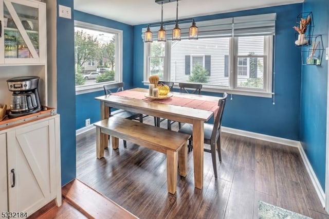 dining room featuring dark hardwood / wood-style flooring