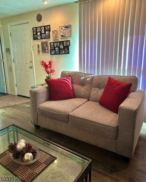 living room featuring hardwood / wood-style flooring