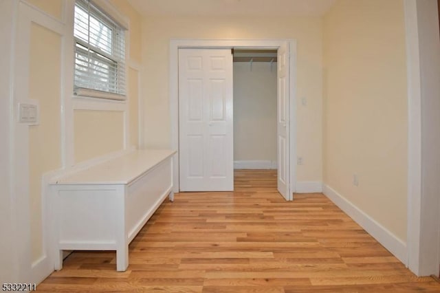 mudroom featuring light wood-type flooring