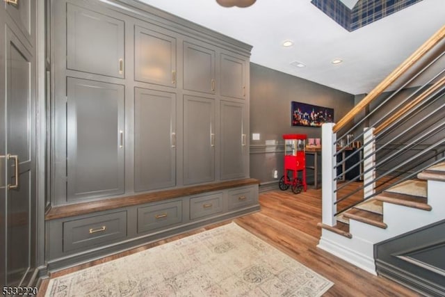 mudroom featuring hardwood / wood-style flooring