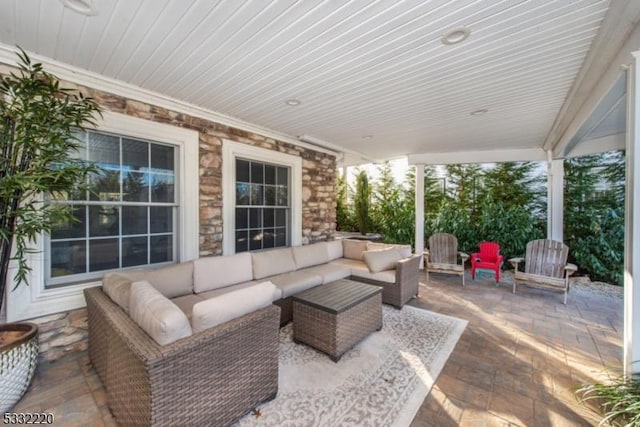 view of patio / terrace featuring an outdoor living space