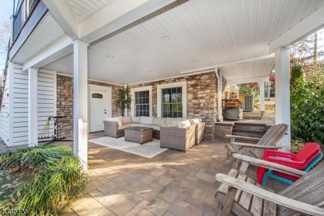 view of patio / terrace featuring an outdoor living space