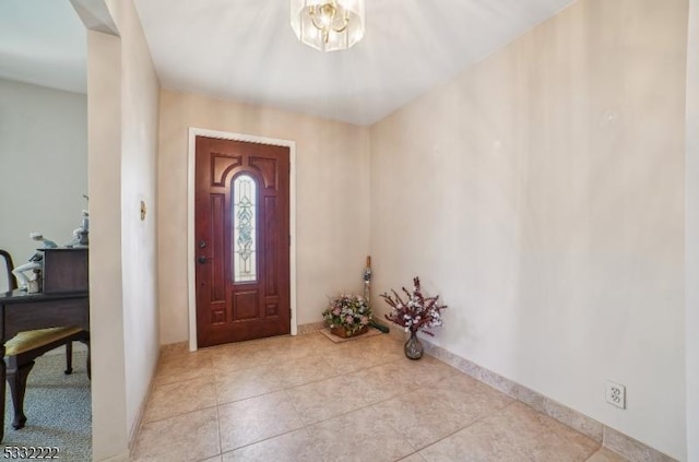 view of tiled entrance foyer