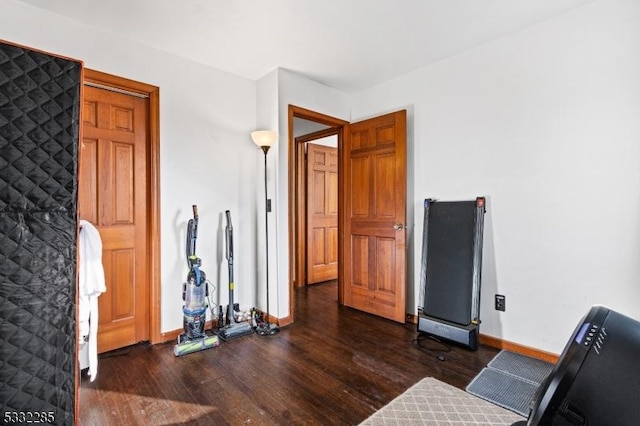 interior space featuring dark wood-type flooring