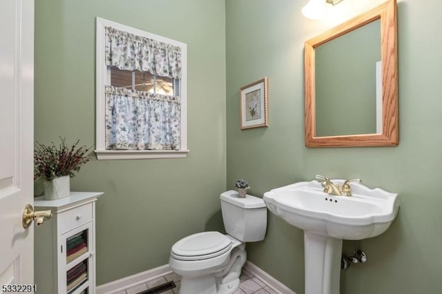 bathroom featuring tile patterned floors and toilet