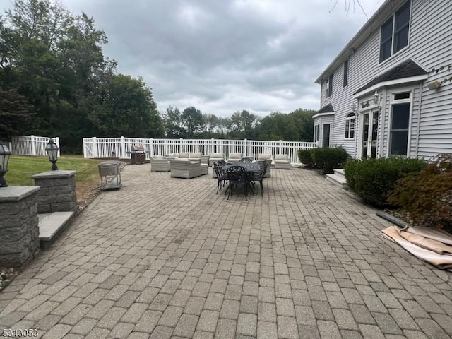 view of patio featuring outdoor lounge area