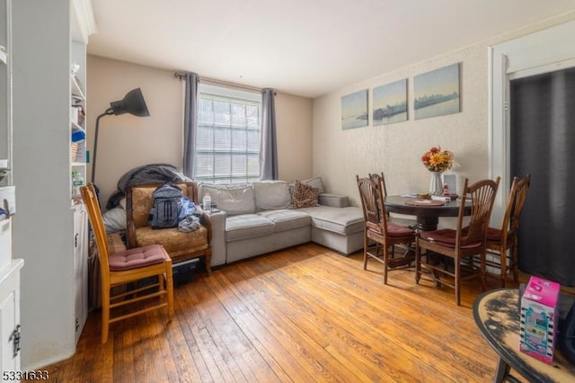 living room featuring hardwood / wood-style flooring