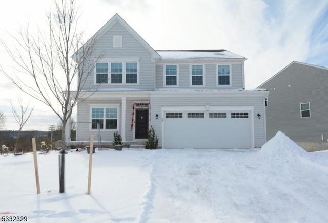 view of property featuring a garage