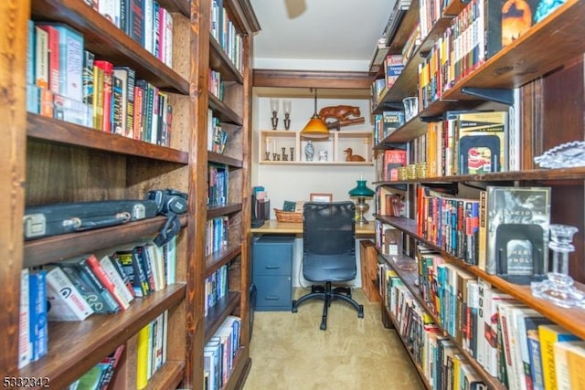 view of carpeted office