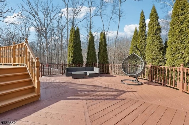 deck with an outdoor living space