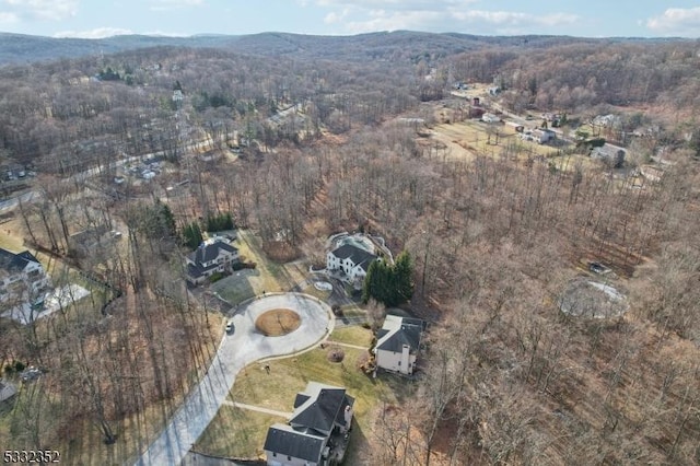 drone / aerial view with a mountain view