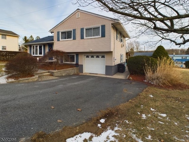 tri-level home with a garage