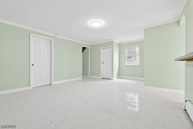 interior space featuring crown molding