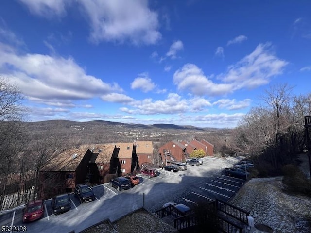 bird's eye view with a mountain view