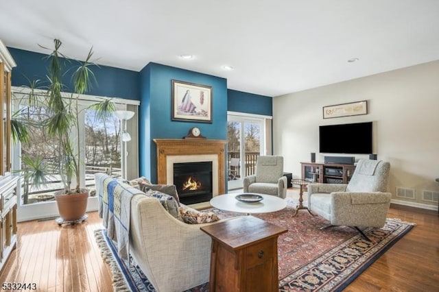 living room featuring hardwood / wood-style floors