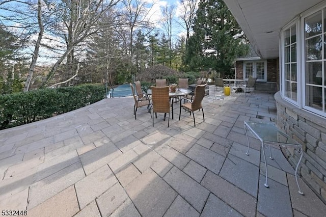 view of patio featuring french doors