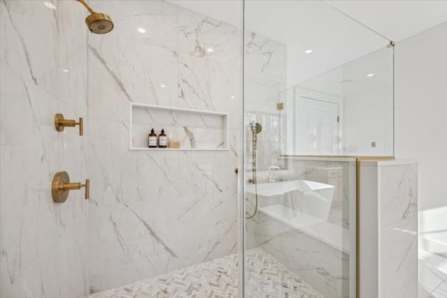 bathroom featuring an enclosed shower