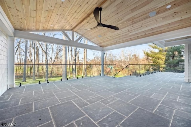 view of patio / terrace featuring ceiling fan