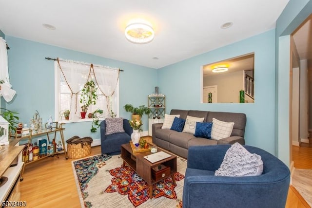 living room featuring hardwood / wood-style flooring