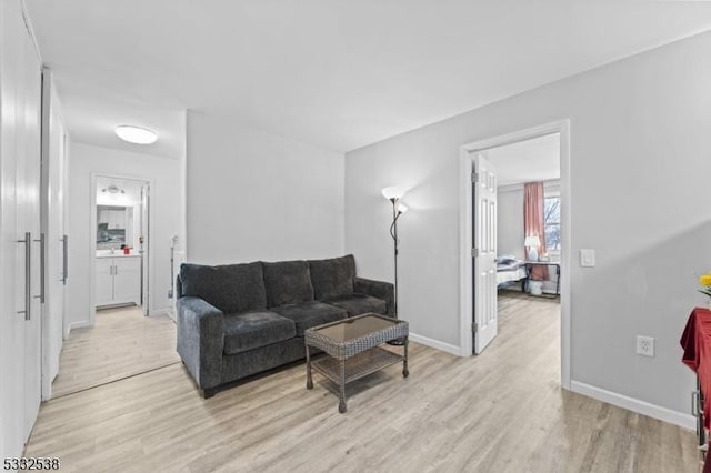 living room with light wood-type flooring