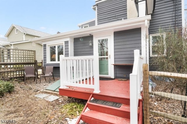 view of wooden deck