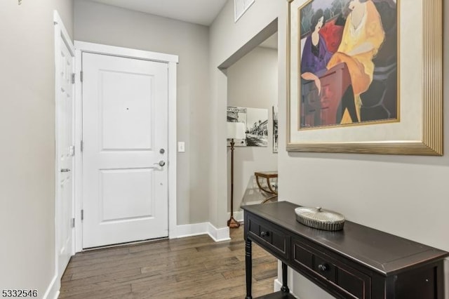 entryway featuring dark hardwood / wood-style flooring