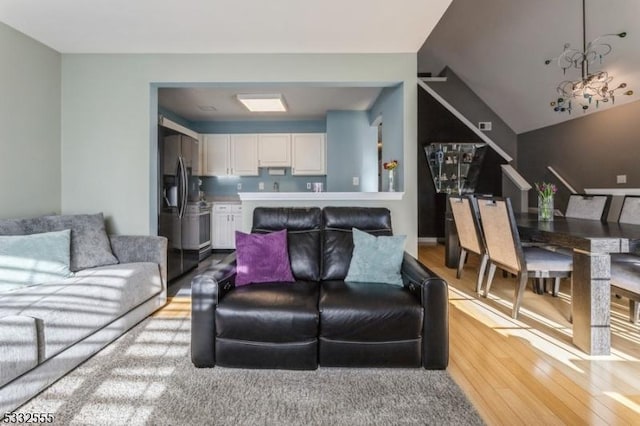 living room featuring light hardwood / wood-style floors