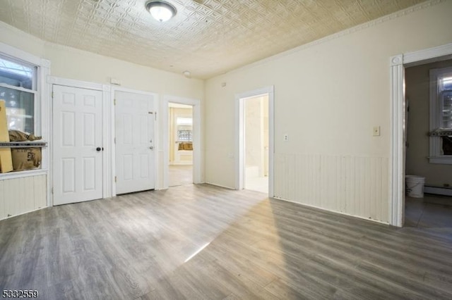 interior space with hardwood / wood-style flooring